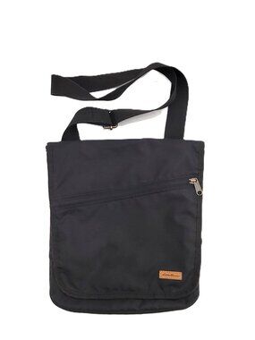Eddie Bauer Black Nylon Crossbody Messenger Bag - Slim Travel Purse Organizer